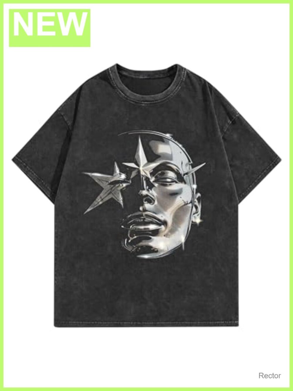 Oversized Vintage Graphic Tee Cotton Unisex Short Sleeve Acid Wash T-Shirt